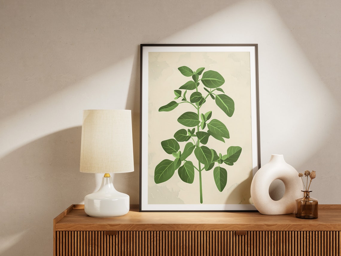 Oregano Herb Plant Botanical Minimalist Illustration Art Poster - Image 2