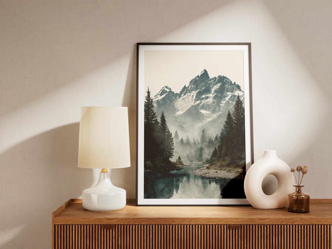 Grand Teton National Park Poster Wyoming Travel Print Vintage Style Wall Art Landscape Photography Mountain Scenery Home Decor Usa - Image 4