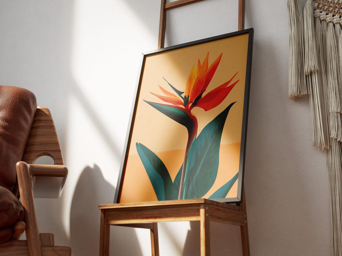 Bird of Paradise Flower Tropical Botanical Illustration Poster - Image 3