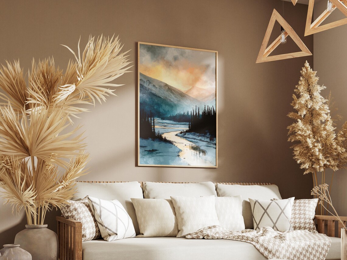 Gates of the Arctic National Park Winter River Spruce Scene Poster - Image 3