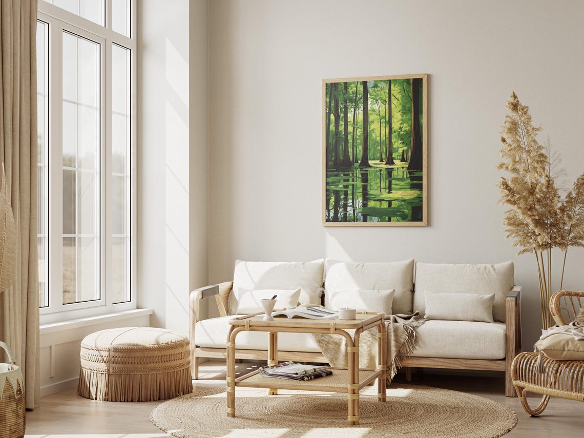 Congaree National Park South Carolina Swamp Cypress Reflection Poster - Image 3