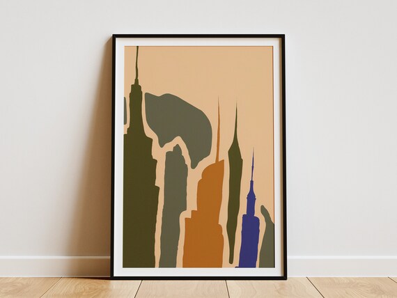 New York City Skyline Abstract Colorful Modern Minimalist Art Print