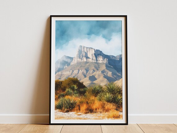 Guadalupe Mountains National Park Texas Desert Peak Art Poster