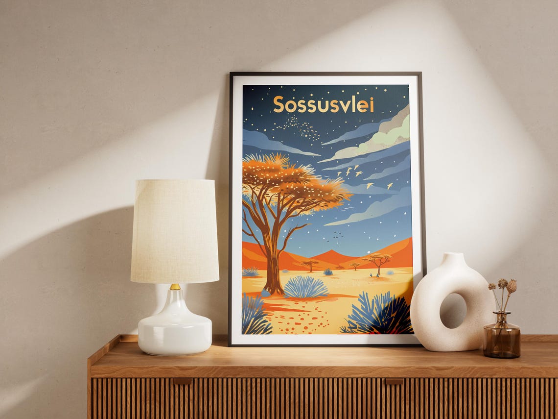 Sossusvlei Namibia Starry Night Desert Acacia Night Sky Poster - Image 2