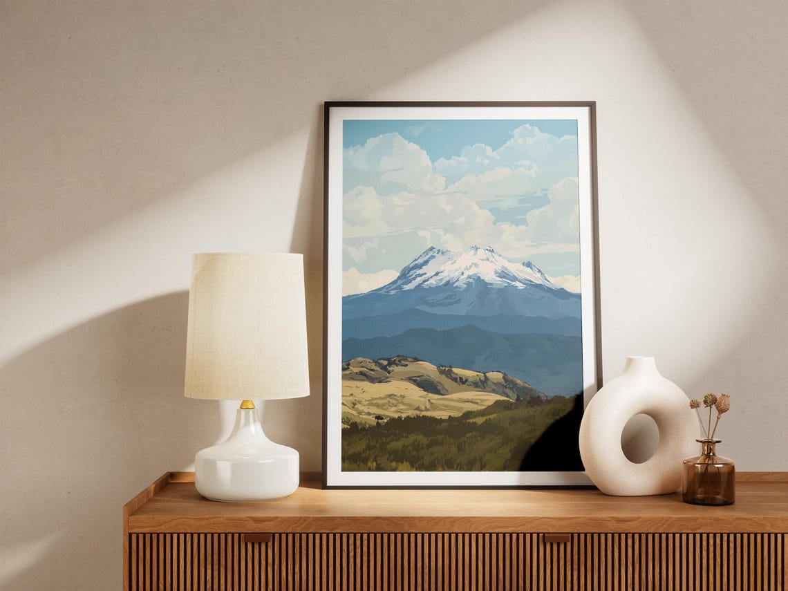 Antisana Volcano Ecuador Layered Blue Mountain Ridges Poster - Image 5