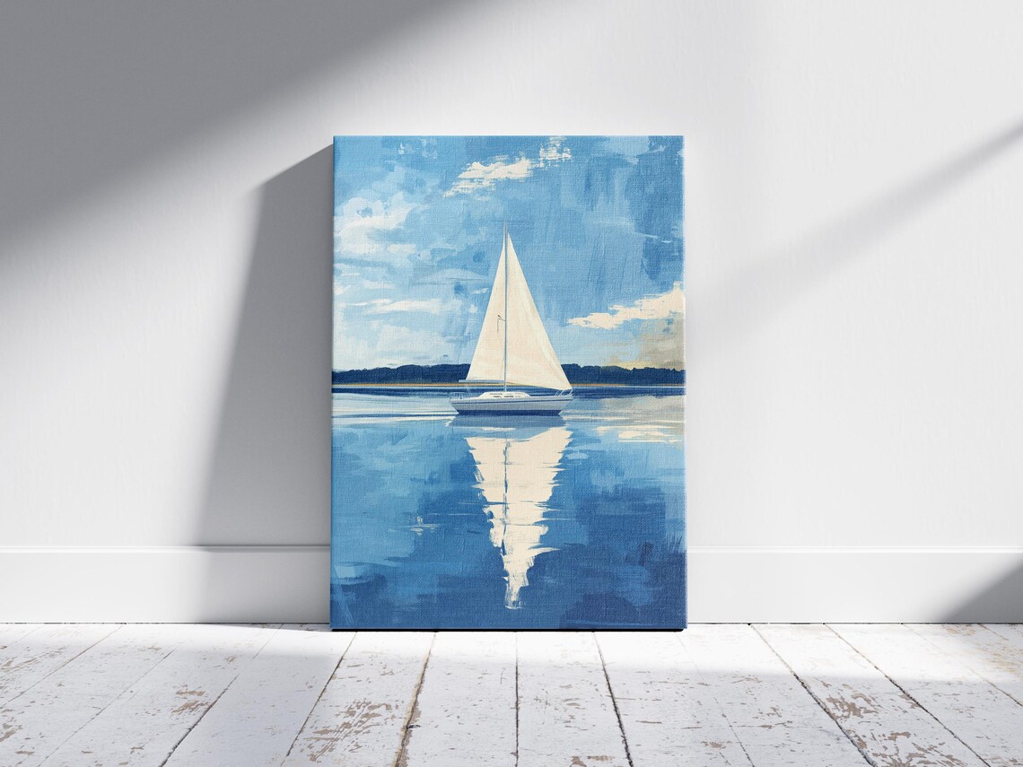Chesapeake Bay Maryland Sailboat Calm Blue Water Nautical Art Poster - Image 2