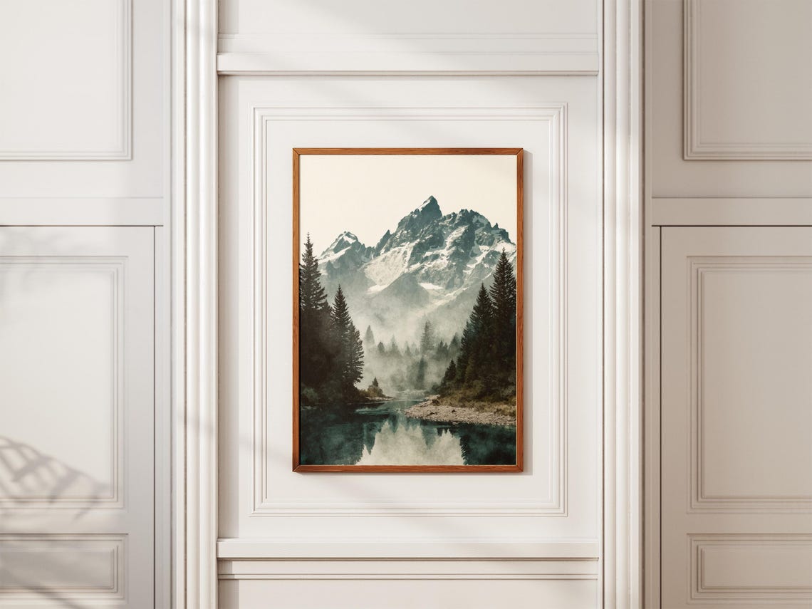 Grand Teton National Park Poster Wyoming Travel Print Vintage Style Wall Art Landscape Photography Mountain Scenery Home Decor Usa - Image 2