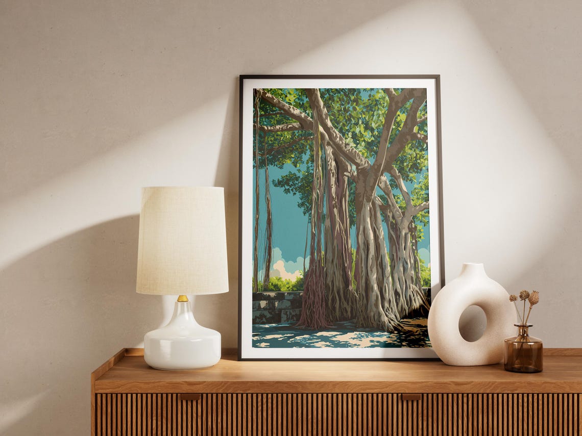 Giant Hawaiian Banyan Tree Roots Tropical Nature Scene Poster - Image 4