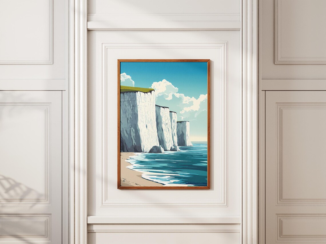 White Cliffs Of Dover England Chalk Cliffs Coastal Travel Poster - Image 2