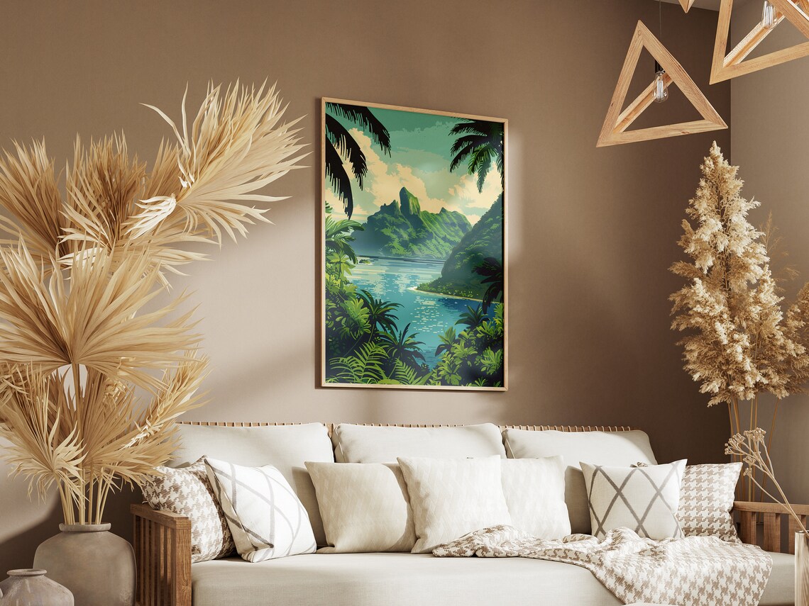 Samoa National Park Lush Tropical Bay Volcanic Peaks Travel Poster - Image 3