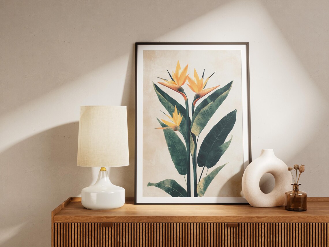 Bird Of Paradise Tropical Flower Minimalist Botanical Art Poster - Image 4