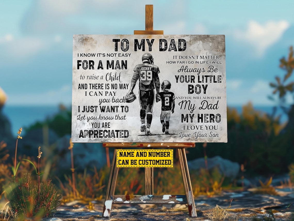 Football To My Dad Personalized Art Print - Image 2