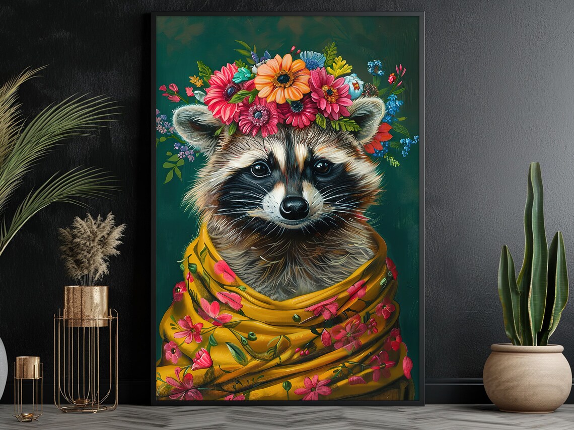 Vintage Maximalist Raccoon, Matisse-Inspired Art Print - Image 3