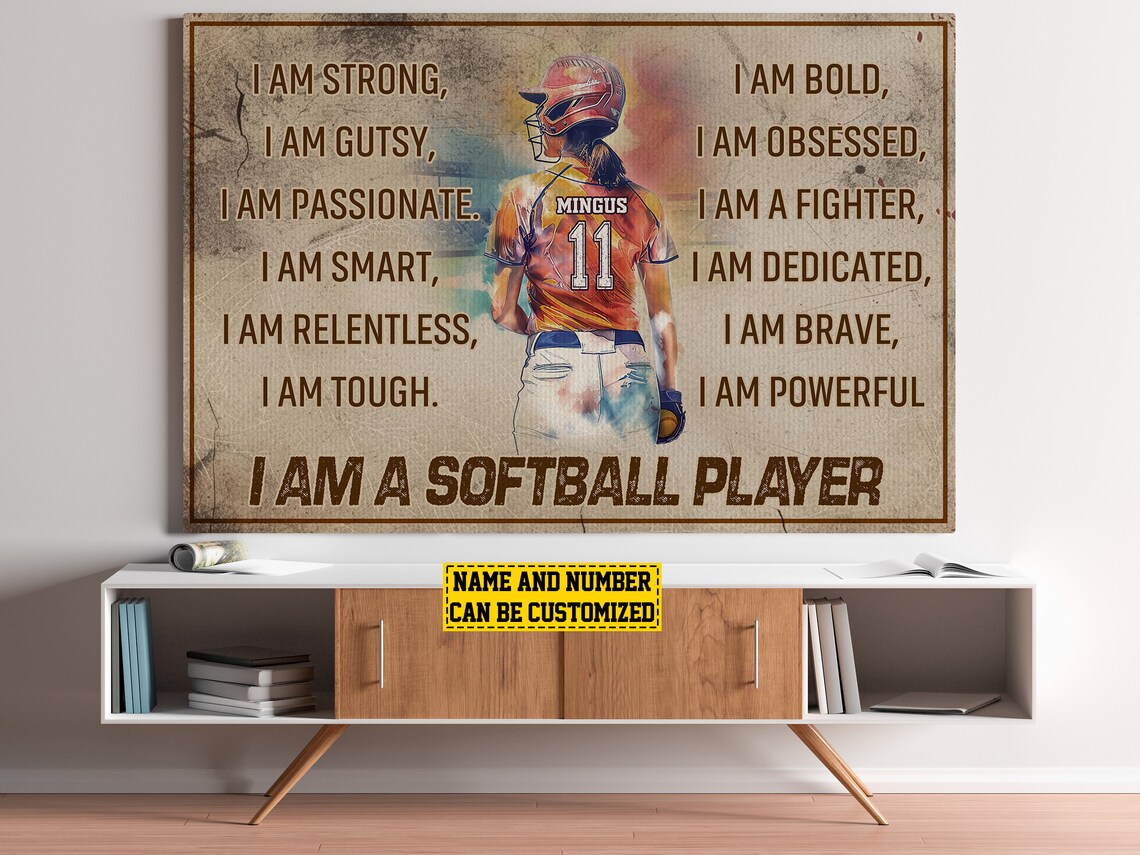 Vintage Baseball Personalized Art Print for Girls & Women - Image 5