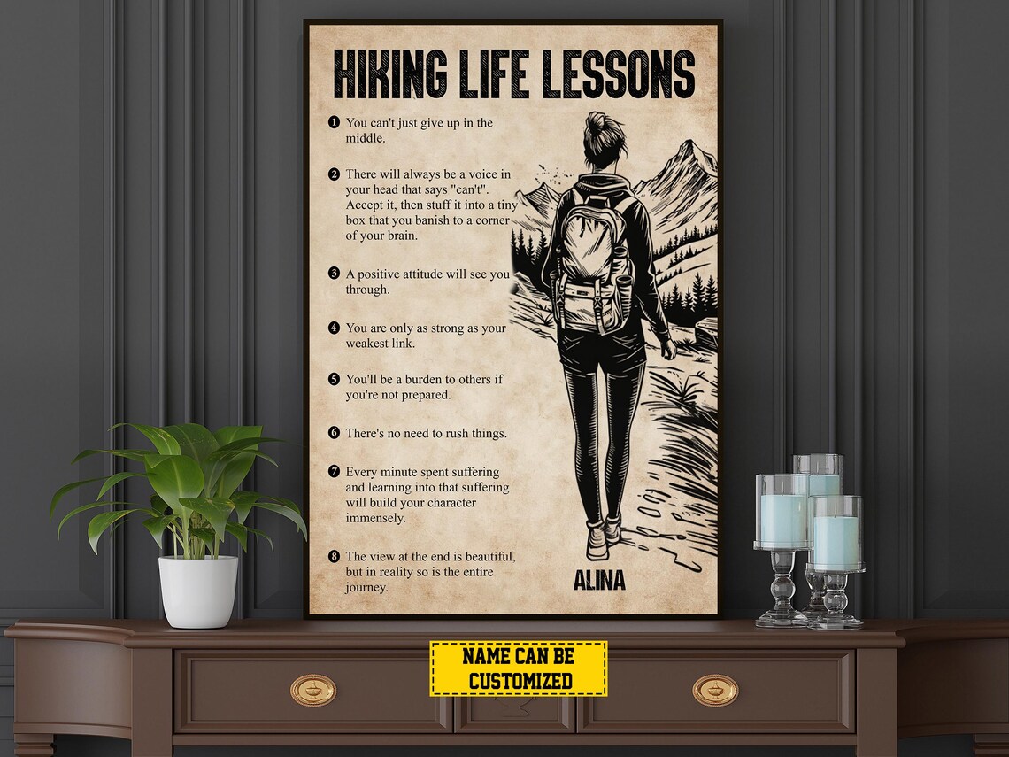 Personalized Hiking Life Lessons Poster, Adventure Art - Image 4