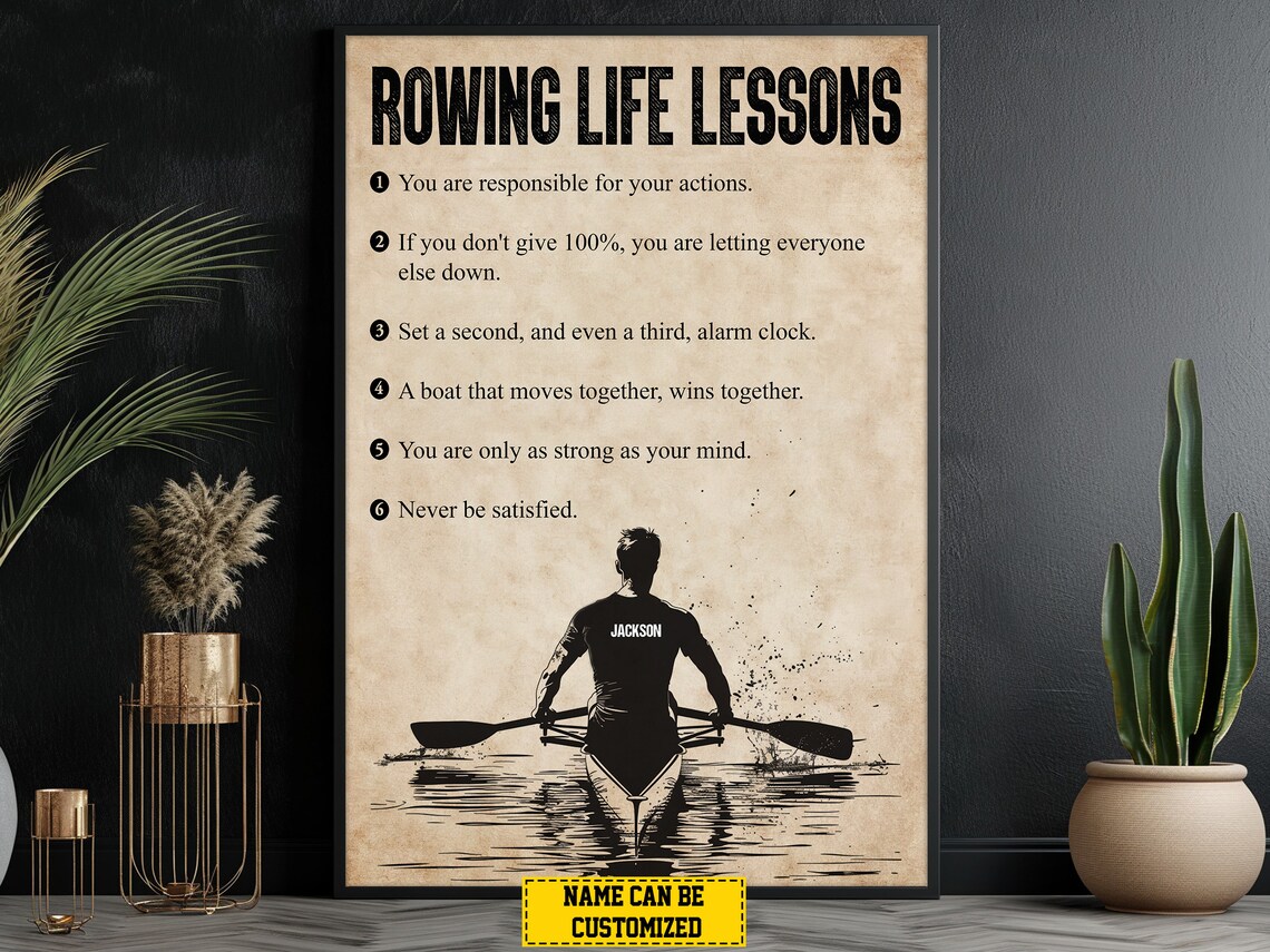 Rowing Life Lessons Personalized Poster Print - Image 2