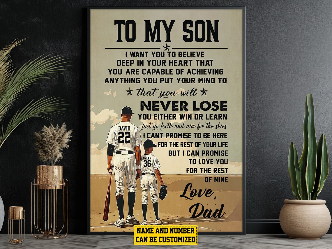 Baseball Dads Teaching Personalized Poster Print