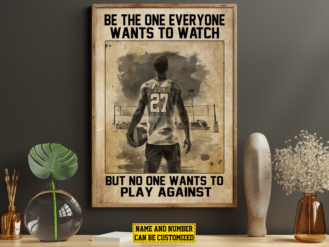 Personalized Volleyball Motivational Quote Vintage Player Poster Gift - Image 4