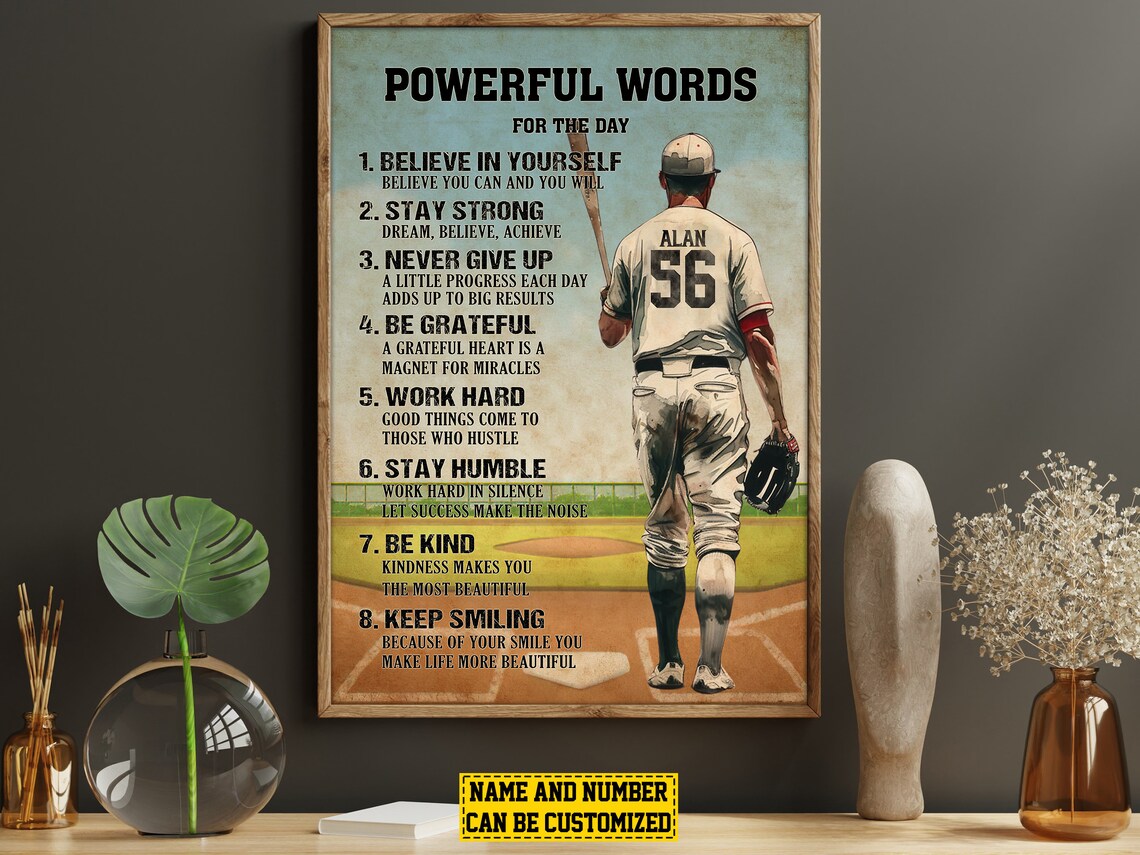 Baseball Powerful Day Personalized Poster - Image 5