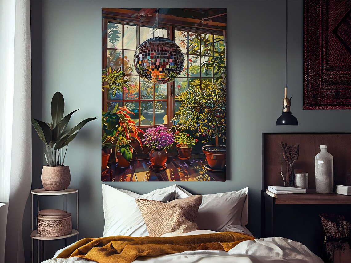 Matisse-Inspired Disco Ball Botanical Art Print - Image 2