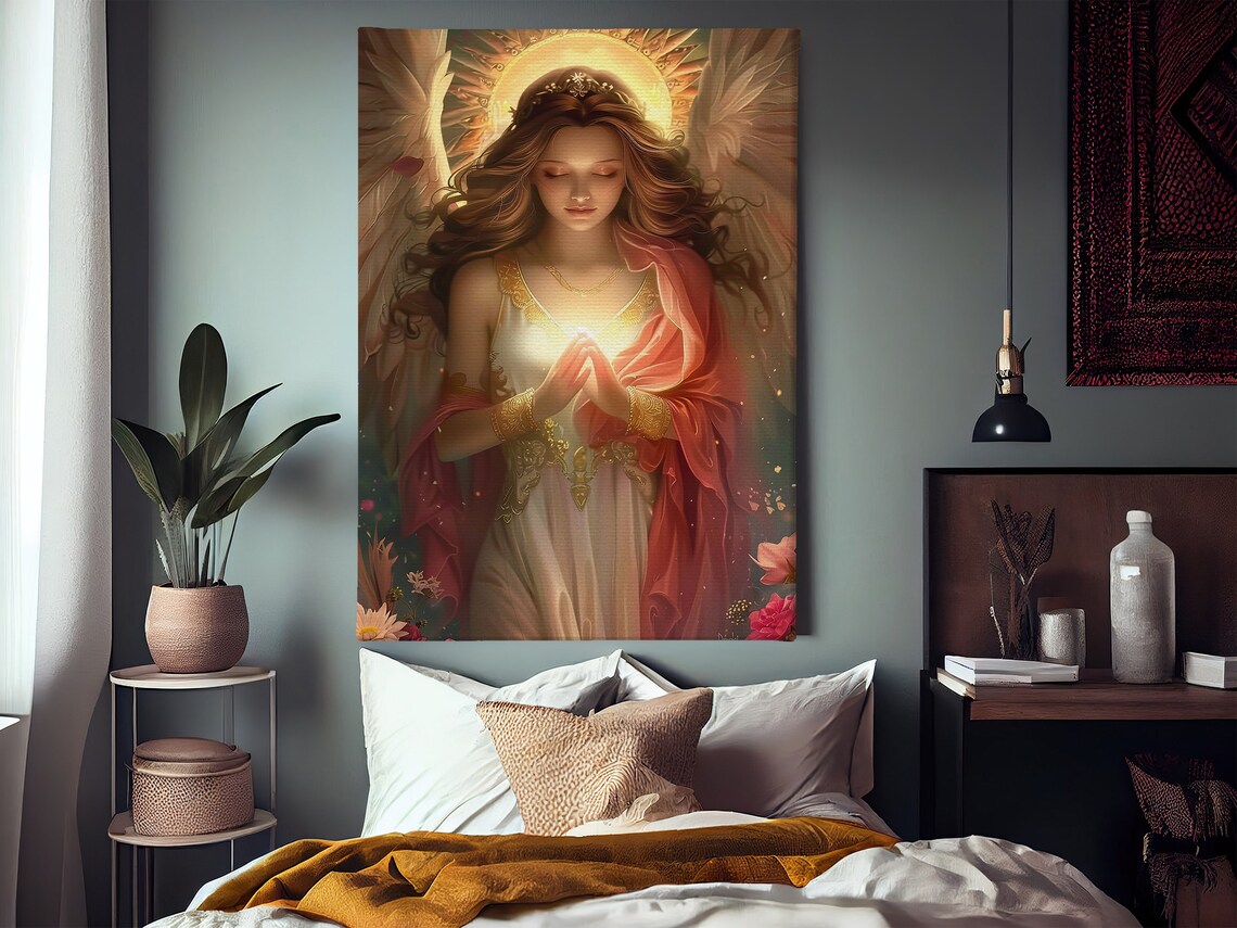 Young Angel Praying Faith Print, Catholic Poster - Image 3