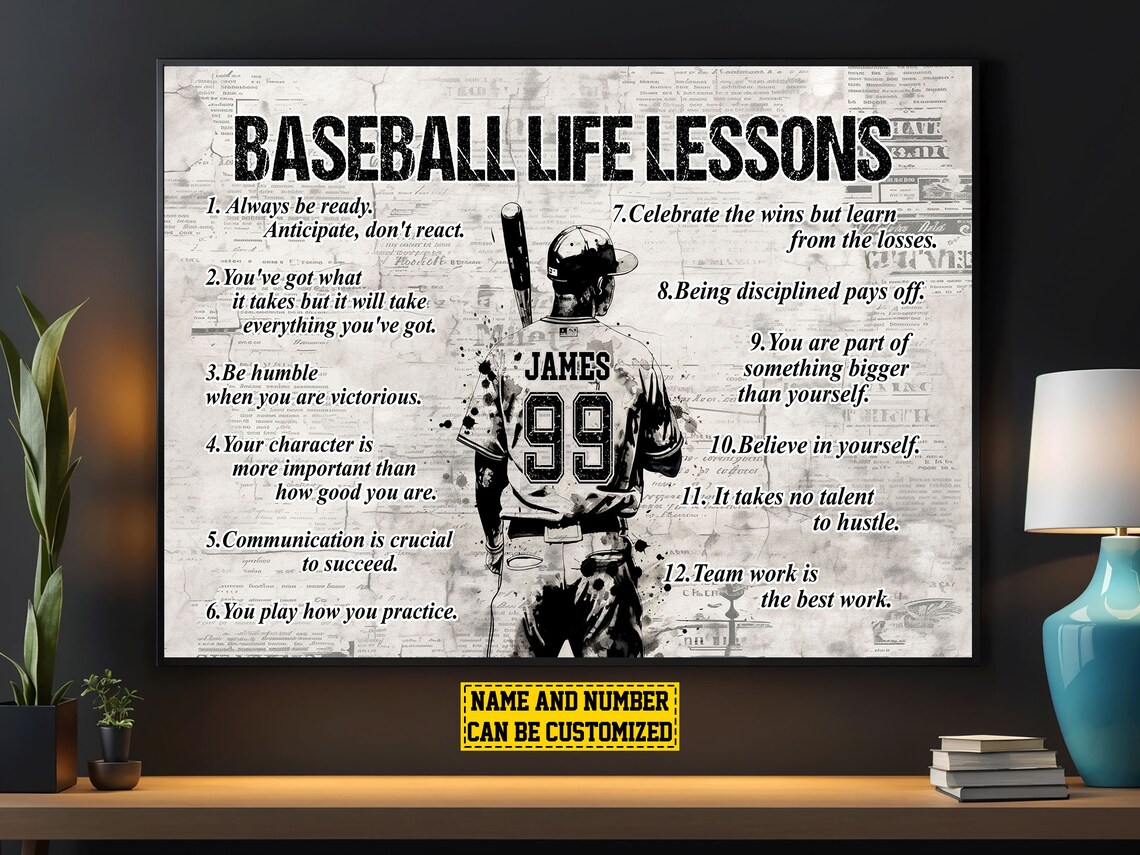 Baseball Life Lessons Personalized Poster Print