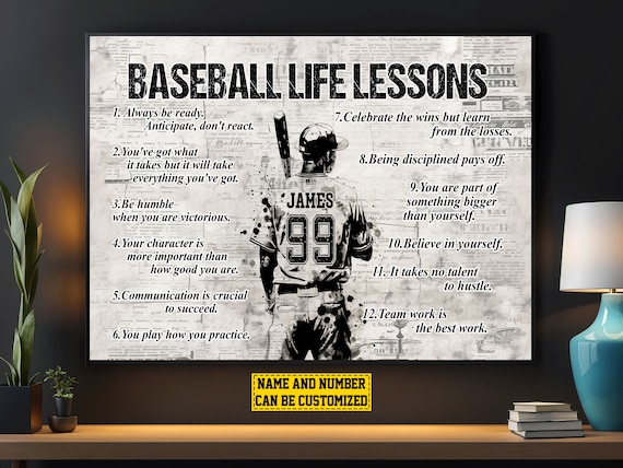 Baseball Life Lessons Personalized Poster Print