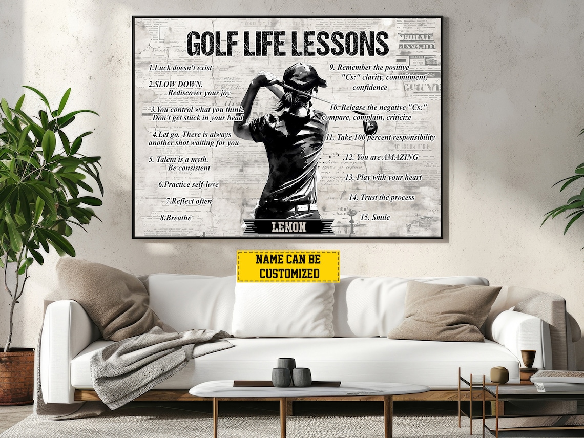 Golf Life Lessons Personalized Art Print, Gift For Her - Image 4