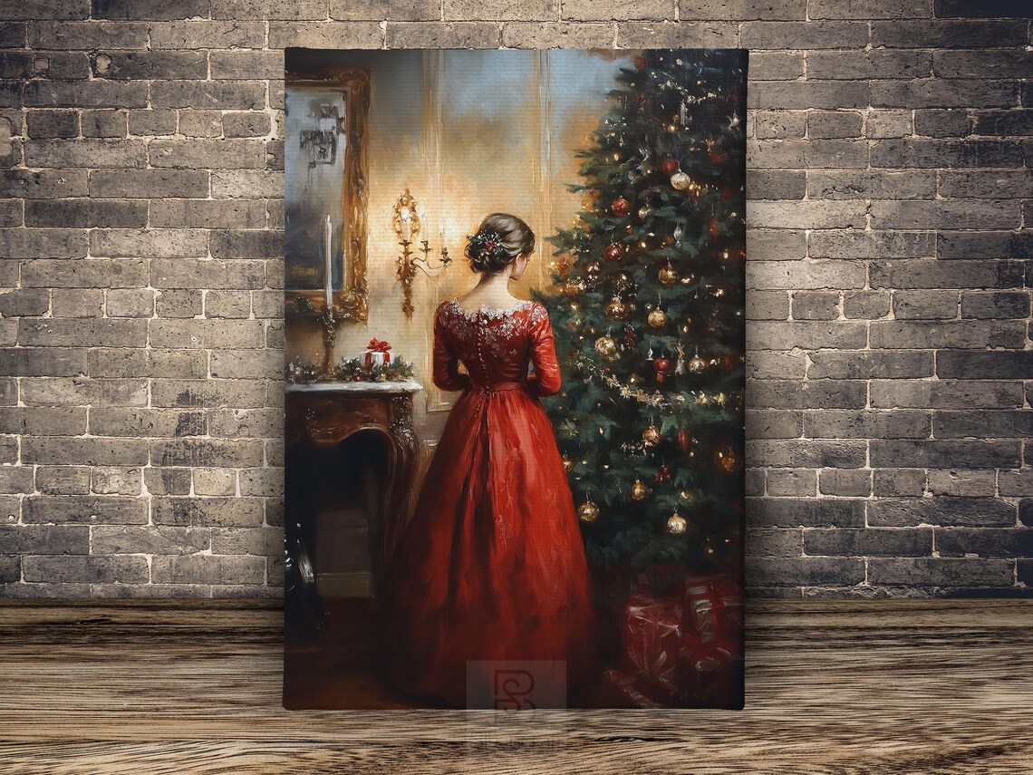 Cozy Christmas Tree Art Print, Warm Holiday Decor - Image 2