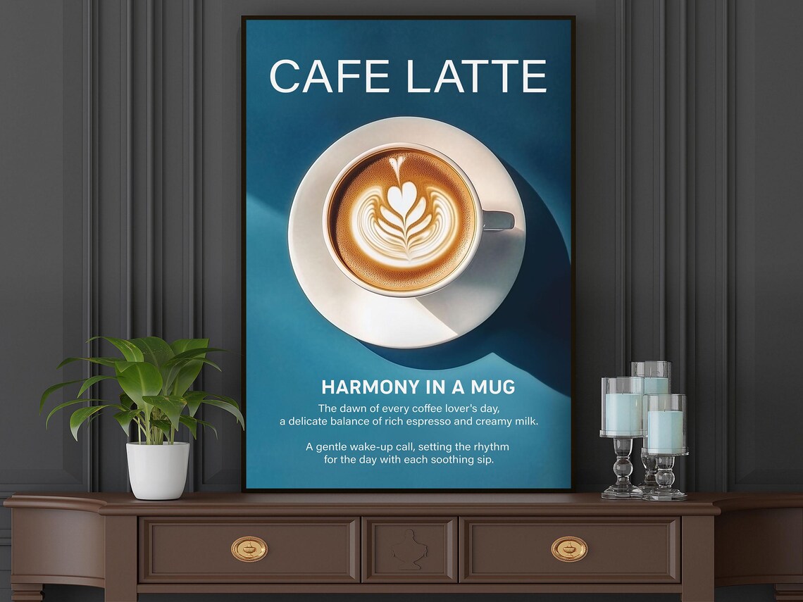 Vintage Cafe Latte Art Print, Coffee Decor - Image 4