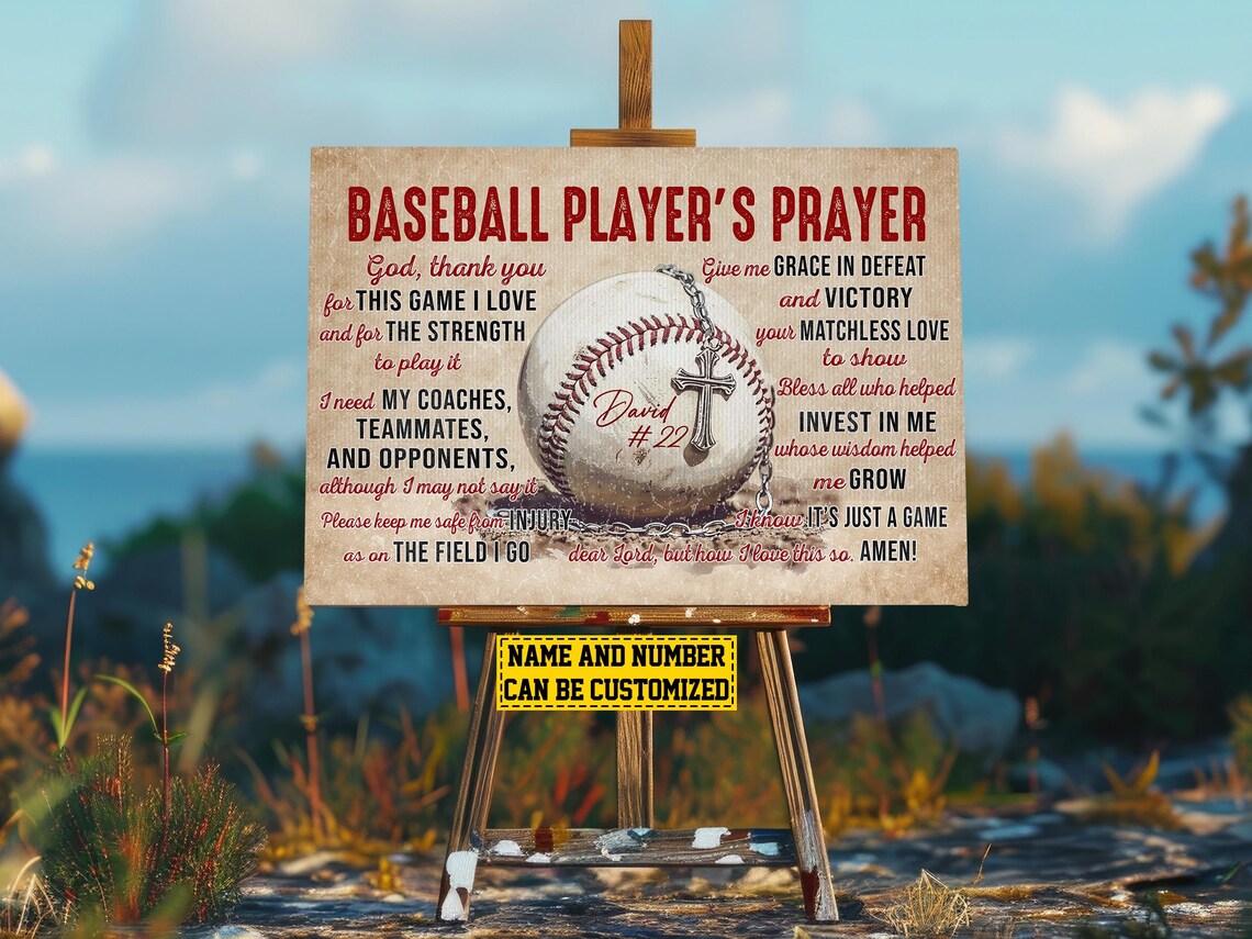 Baseball Players Prayer Personalized Poster - Image 2