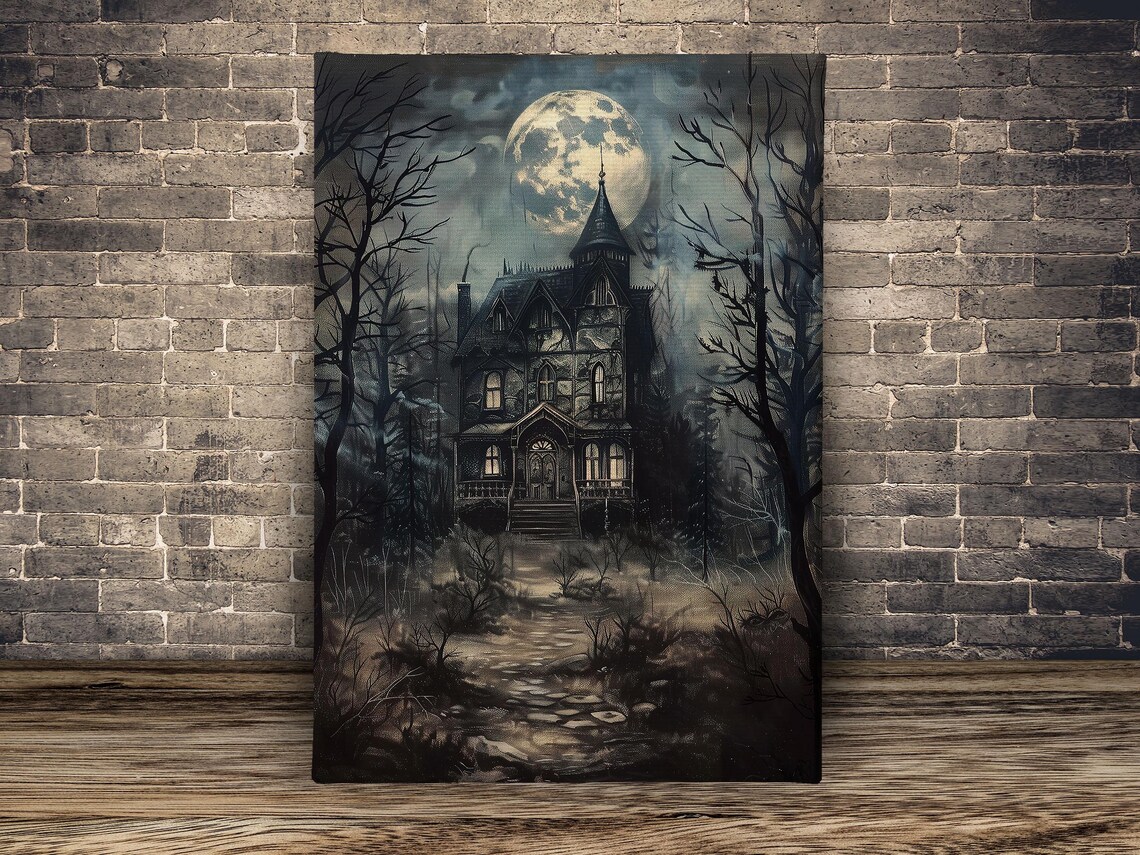 Dark Haunting House Spooky Castle Poster Print - Image 2