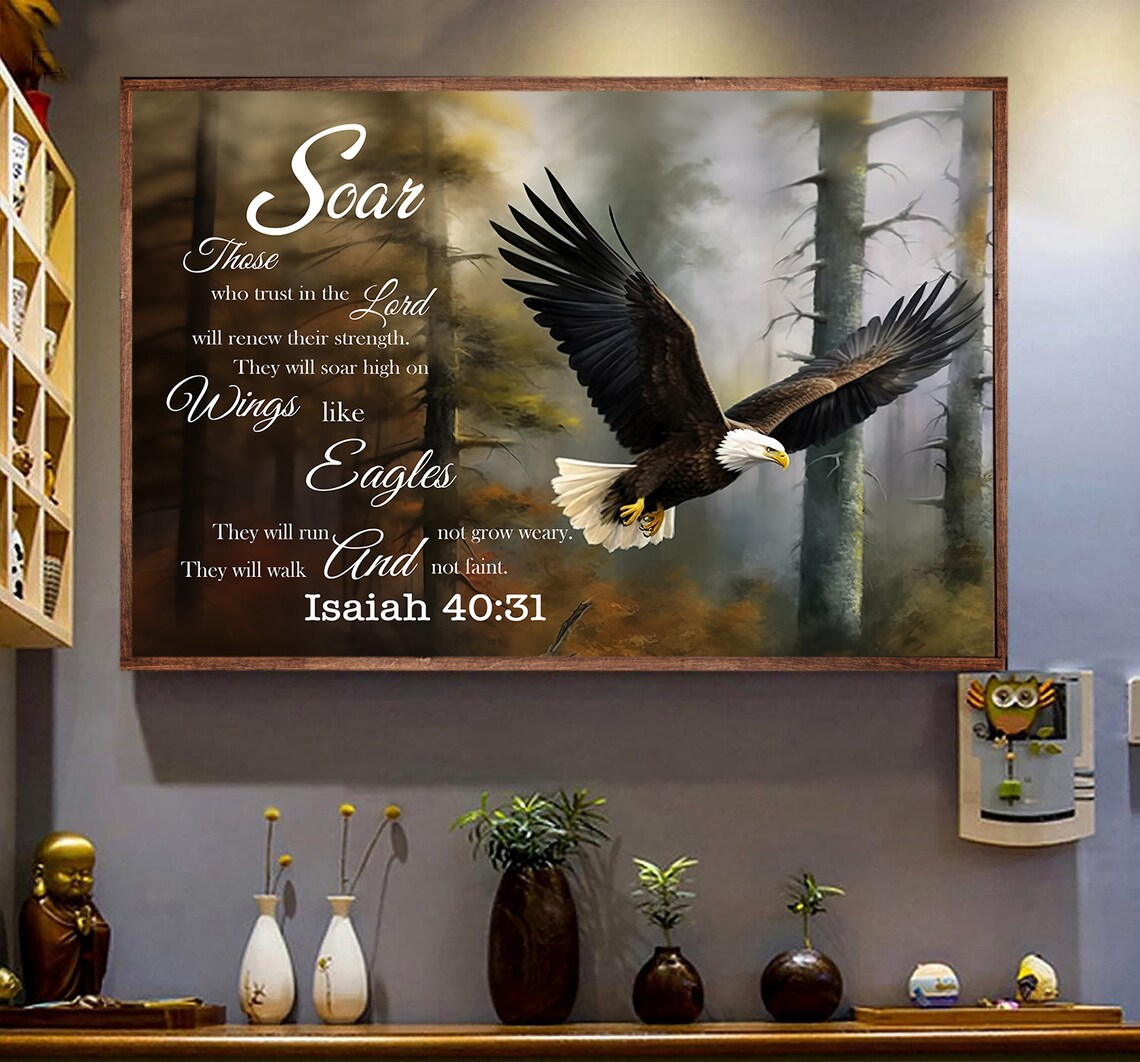 Bible Verse Eagle Art Print, Christian Scripture - Image 4