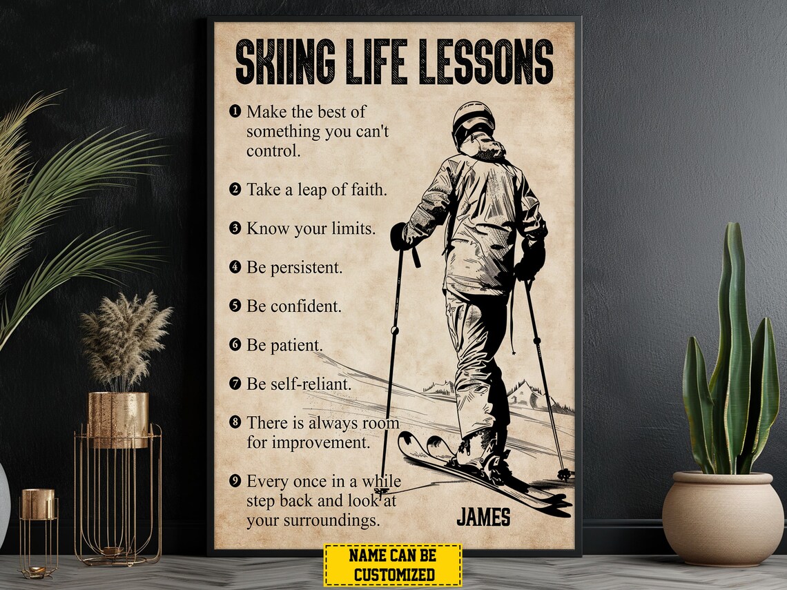 Skiing Life Lessons, Personalized Skiing Gift for Men - Image 4