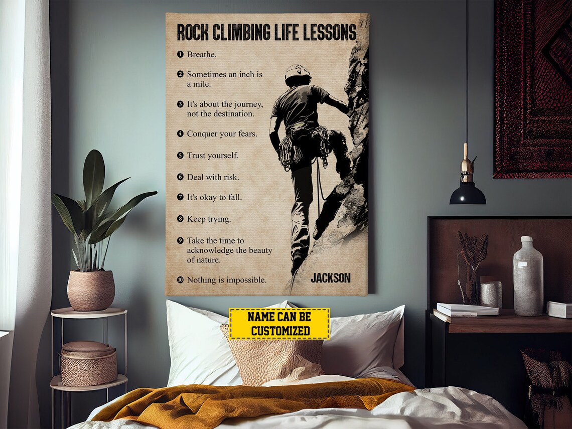 Personalized Rock Climbing Life Lessons Poster Print - Image 2