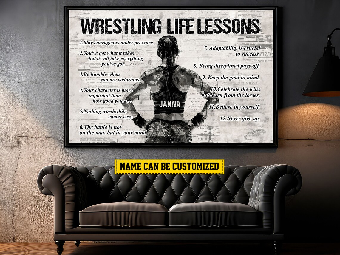 Personalized Wrestling Life Lessons Poster Print - Image 5