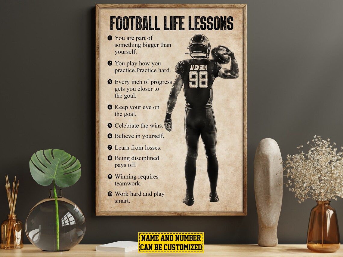 Football Life Lessons Personalized Poster Print - Image 5