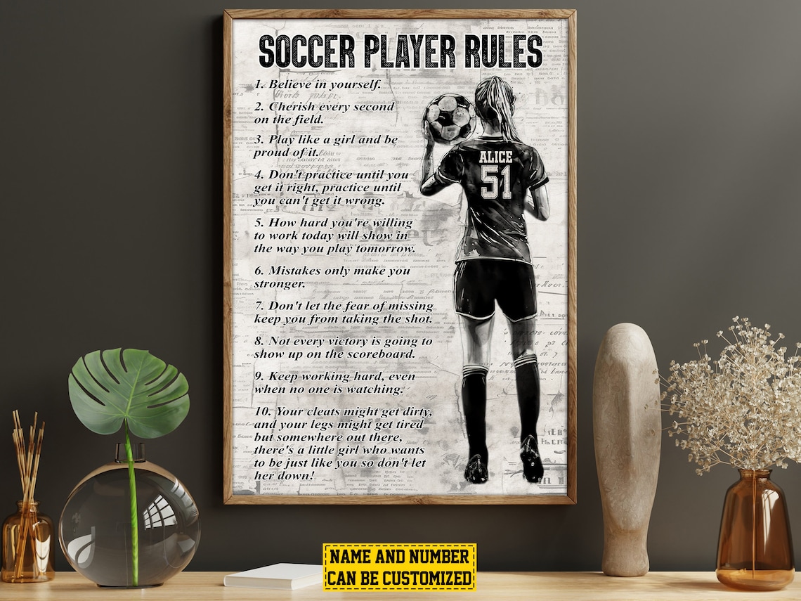 Soccer Player Rules Personalized Soccer Poster Print - Image 5