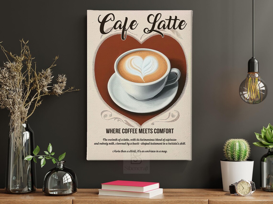 Vintage Cafe Latte Poster Print, Coffee Decor - Image 5
