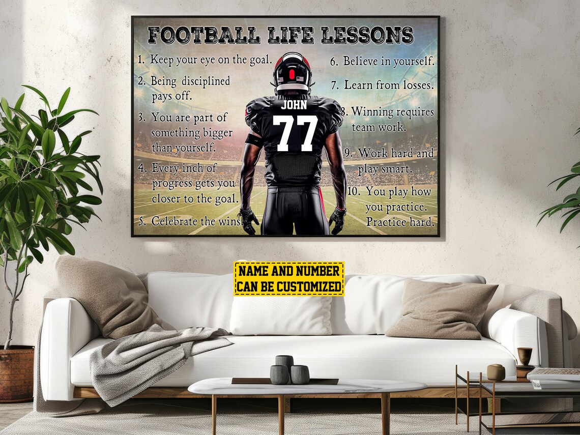 Football Life Lessons Personalized Art Print - Image 5