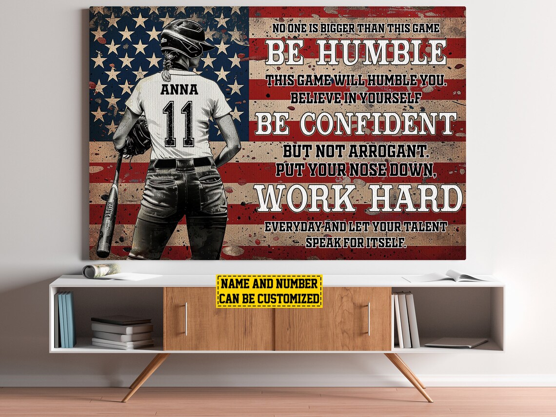Vintage America Baseball Personalized Poster Print - Image 4