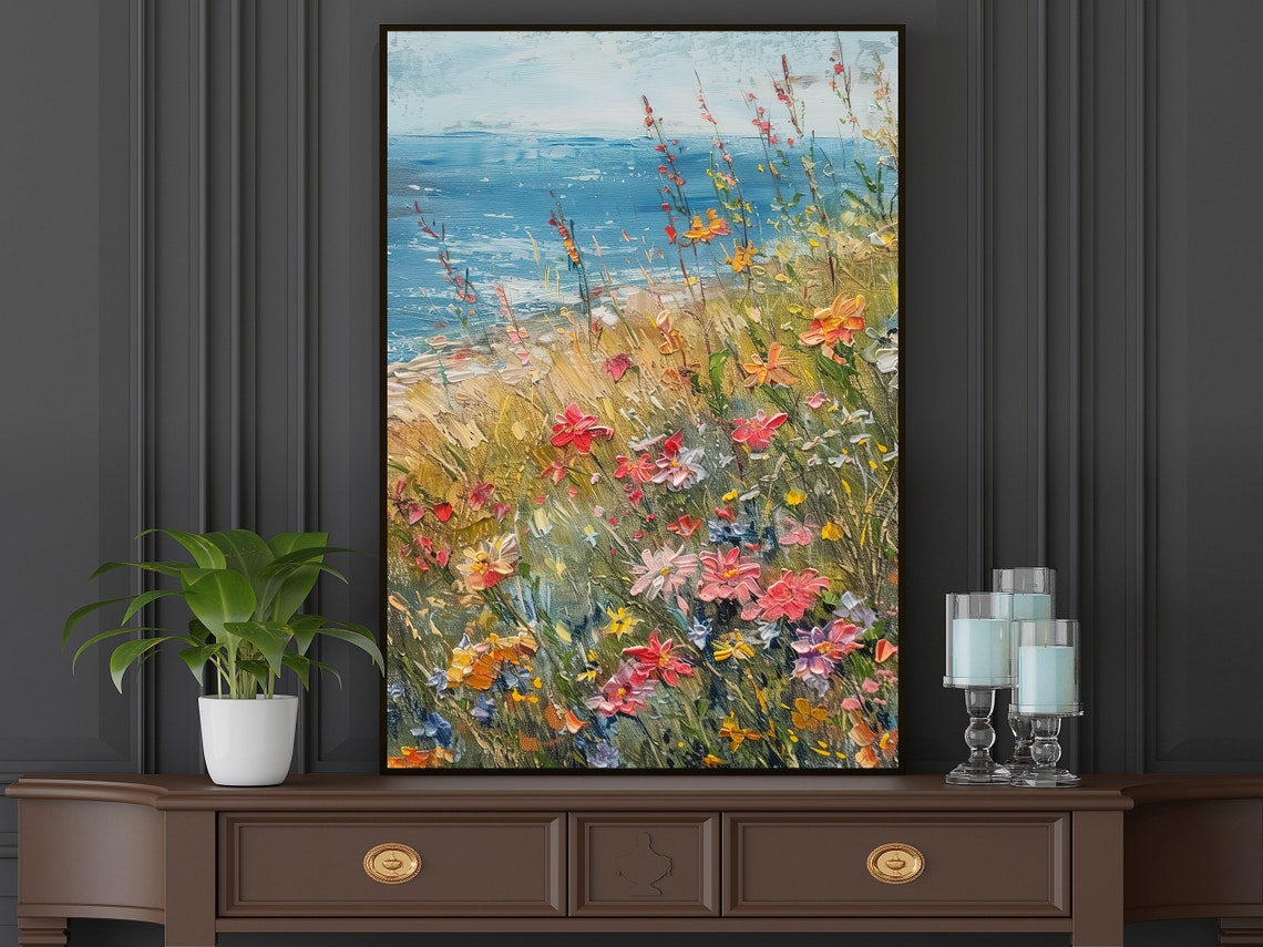 Cottage Wild Flowers Oil Painting Flowers Print Vintage Flowers Flower Poster Retro Flowers Wall Art - Image 5