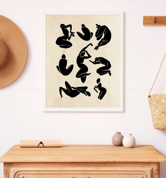 Textured Line Art Print Neutral Wall Decor Contemporary Modern Poster Minimalist Abstract Shapes