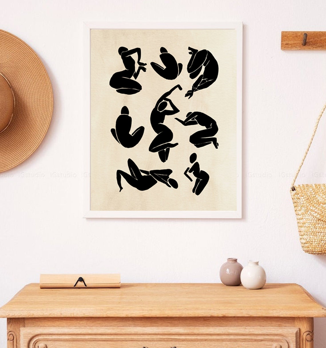 Textured Line Art Print Neutral Wall Decor Contemporary Modern Poster Minimalist Abstract Shapes