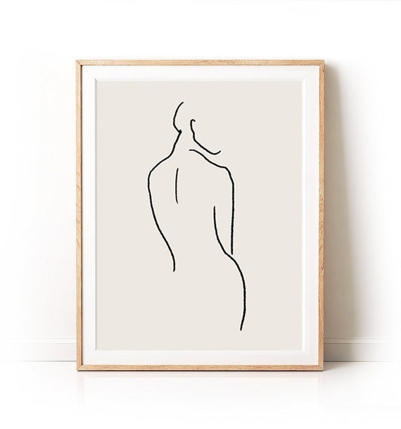 Woman Body Line Art, Abstract Silhouette Art Print