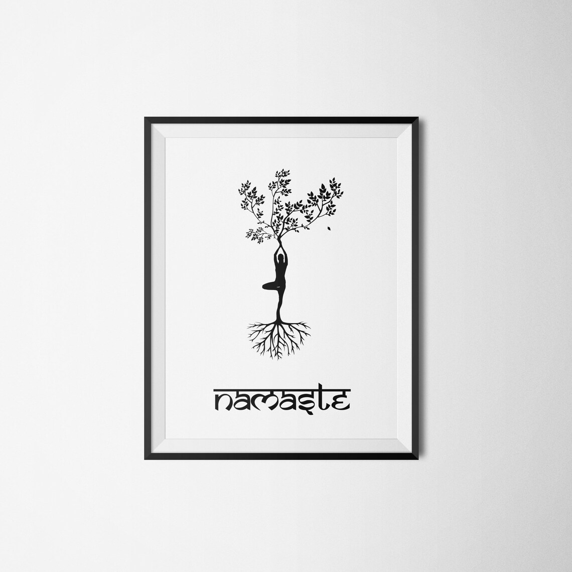 Namaste Yoga Tree Pose Silhouette Meditation Zen Spirit Poster - Image 2
