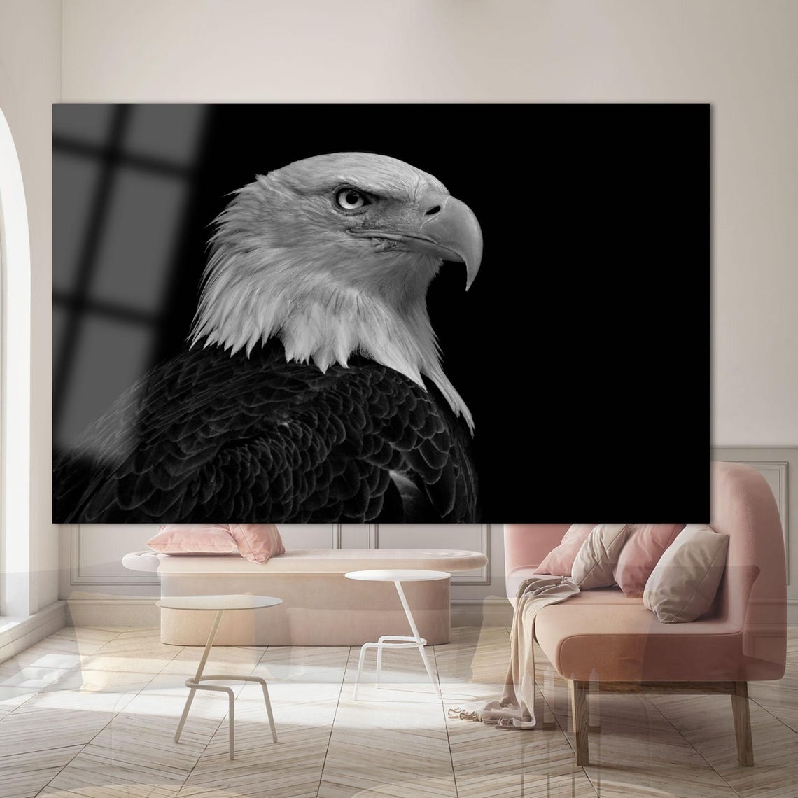 Bald Eagle Side Profile Portrait Black Background Wildlife Poster - Image 2