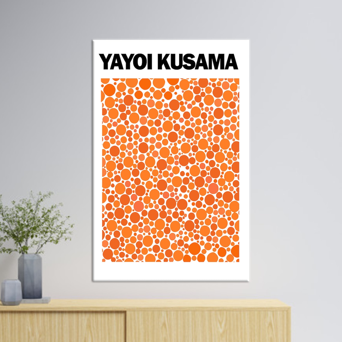 Yayoi Kusama Orange Dots Minimalist Japanese Exhibition Art Poster