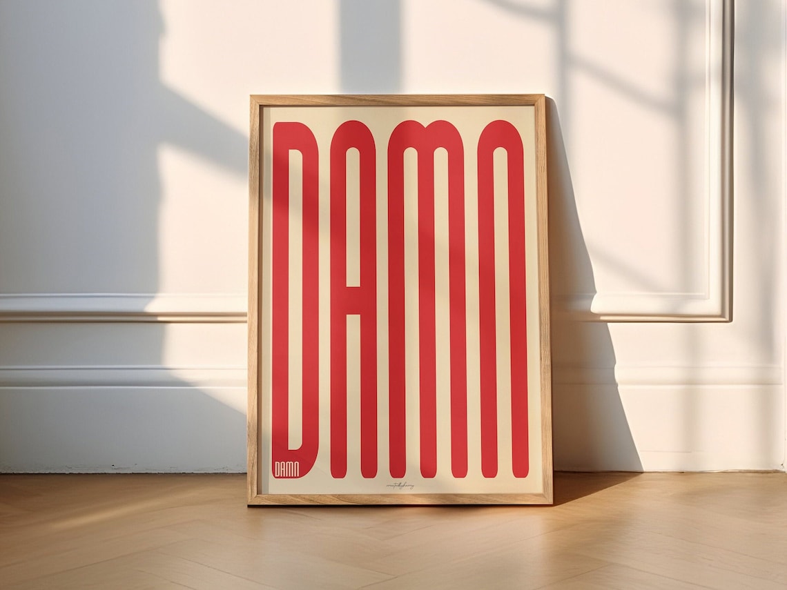 Damn Vibrant Abstract Typography Art Print
