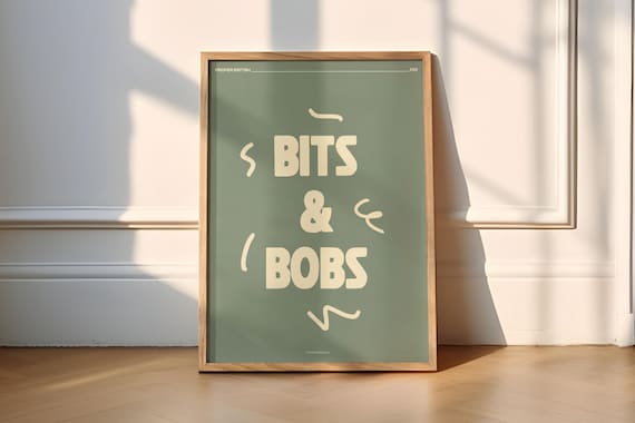 Bits Bobs Proper British Funny Wall Art Print
